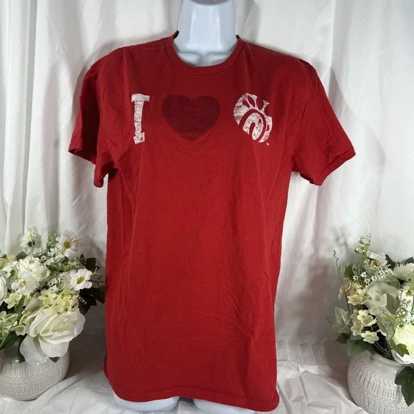 CHICK-FIL-A Red I LOVE CFA Genuine T Shirt Women's Medium M - Picture 2 of 9
